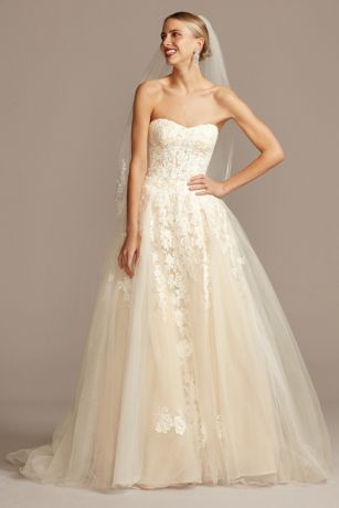  As-Is Sheer Lace and Tulle Ball Gown Wedding Dress